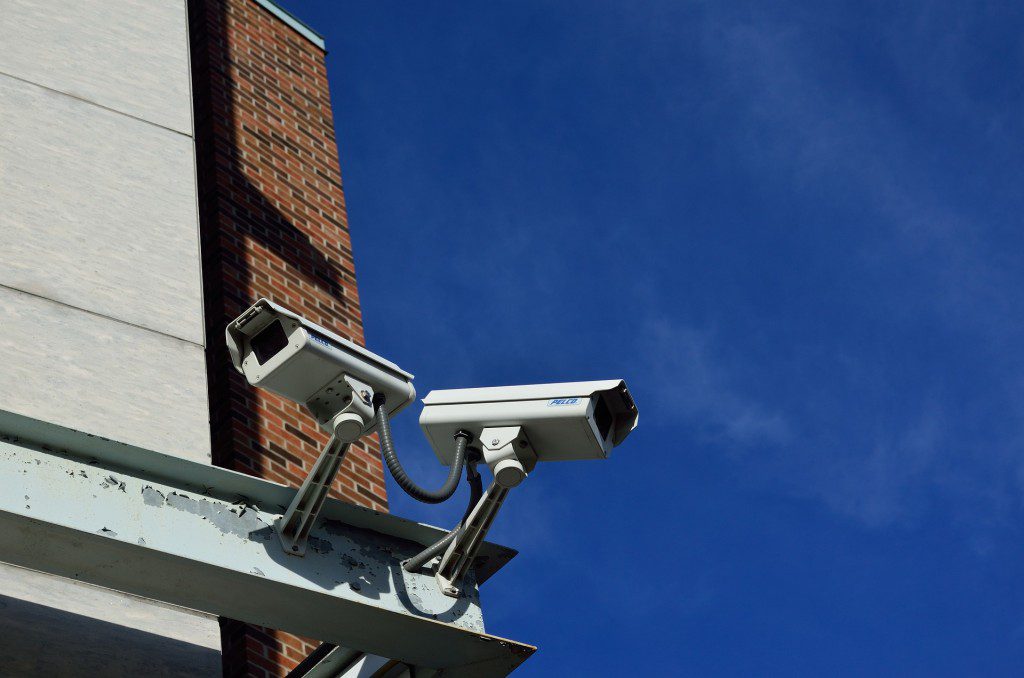 CCTV cameras on an apartment building