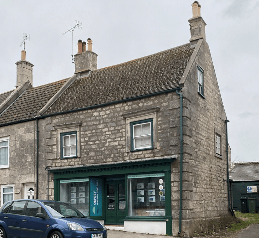Osprey Holiday Cottages office and shopfront in Easton, Portland